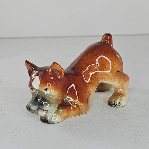 Vintage Goebel Germany Crouching Boxer Dog Figurine CH568 AS IS - Picture 2 of 8